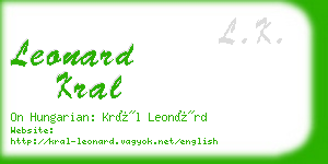 leonard kral business card
